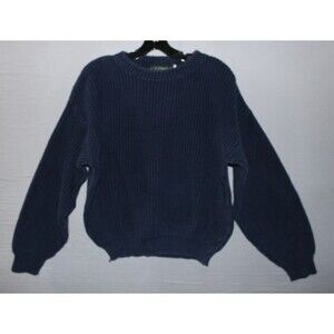 Vintage A.J. Michael Mens Size Medium Blue Sweater Late 80s Knit Grandpa Heavy